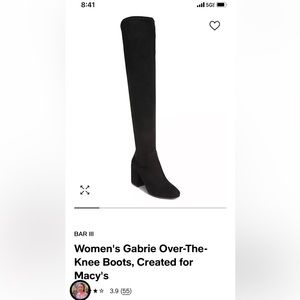 Bar III Women’s Gabrie black over the knee boots, size 9M